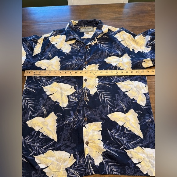 Palm Island Hawaiian Button Up Shirt Mens SZ L Short Sleeve Tropical Beach Palms - Picture 7 of 8
